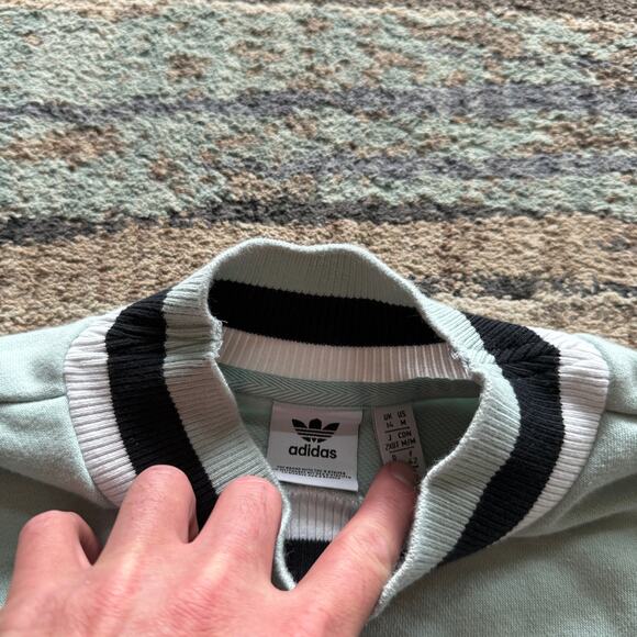 Women's Adidas Adistar Mint Green Mock Neck Pullover Sweater Sweatshirt Medium - Picture 3 of 4
